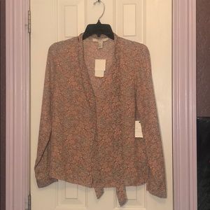 Long sleeve peach floral shirt